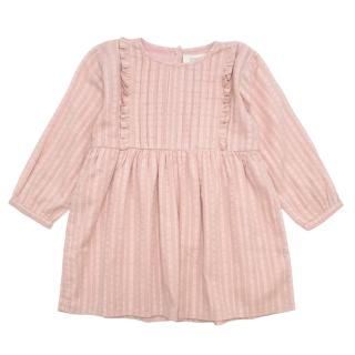 Bonnet a Pompon Pink Long Sleeve Patterned Dress