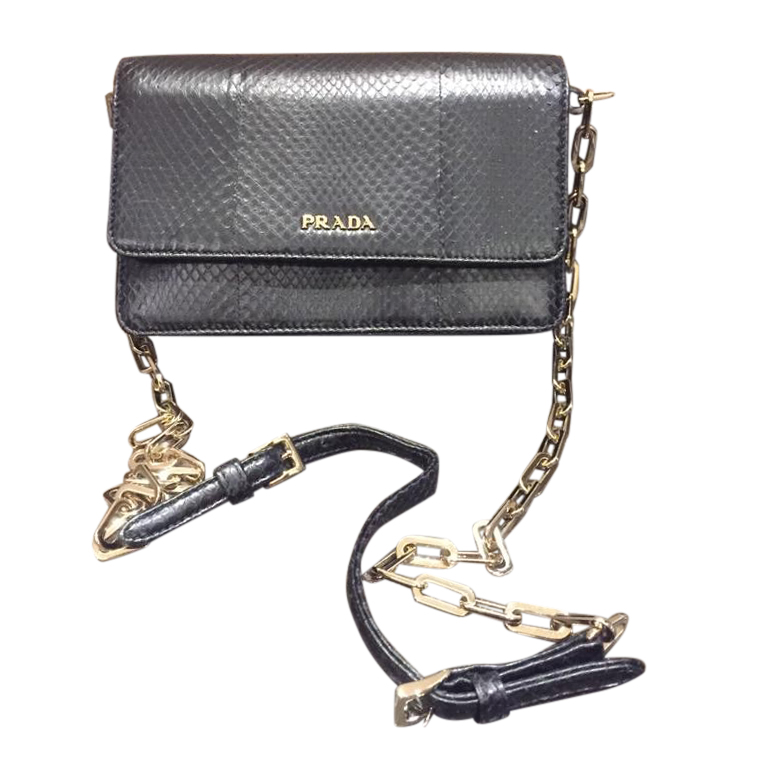 prada black snakeskin bag