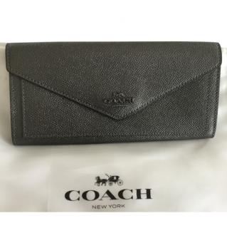 Coach Pewter Leather Envelope Wallet