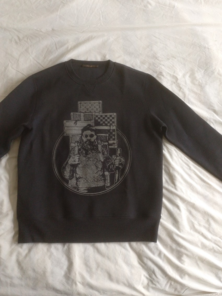 Louis Vuitton Mens Black Crew Neck Cashmere Blend Sweater | HEWI