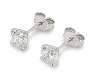 Bespoke White Gold Round Brilliant Cut Diamond Earrings