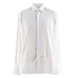 Brioni White Cotton Tuxedo Shirt