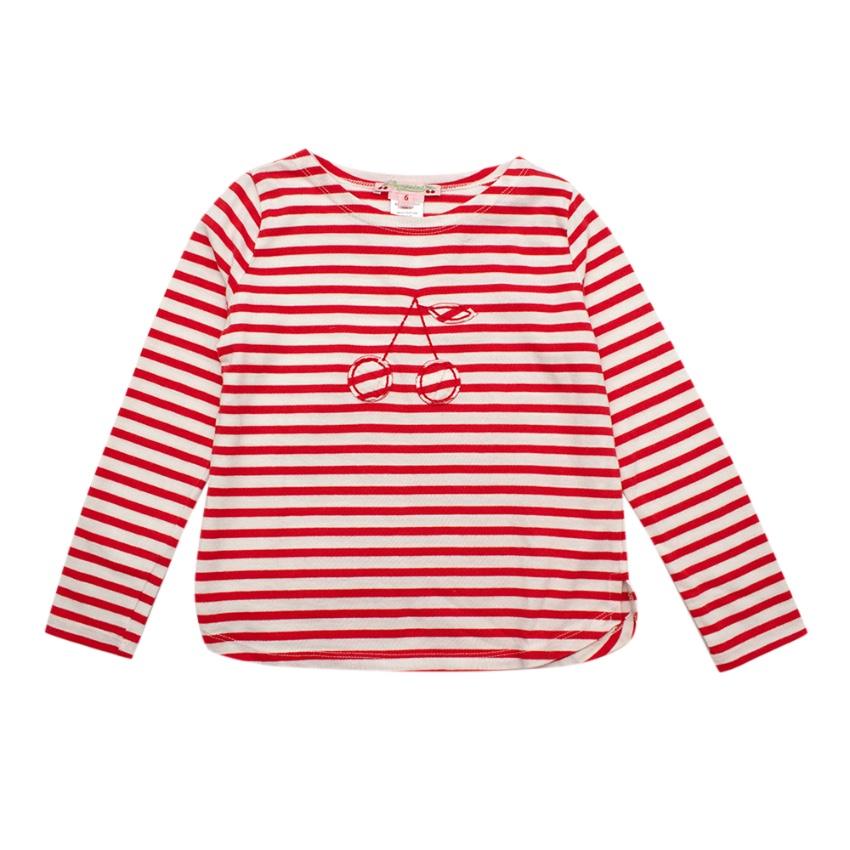 girls red and white striped shirt