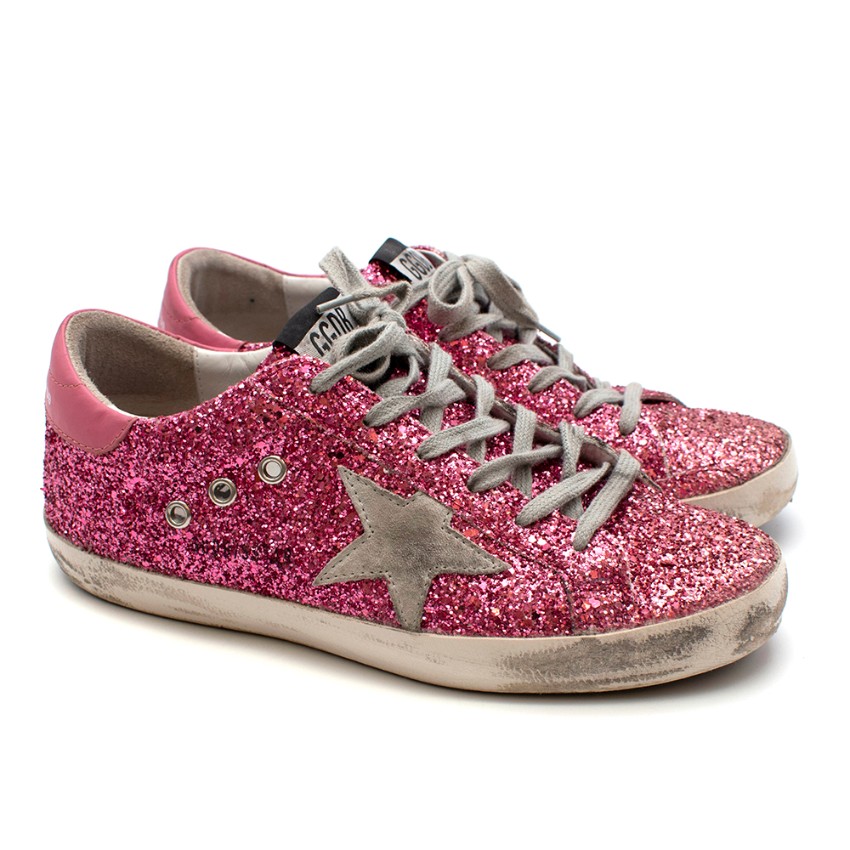 pink glitter golden goose