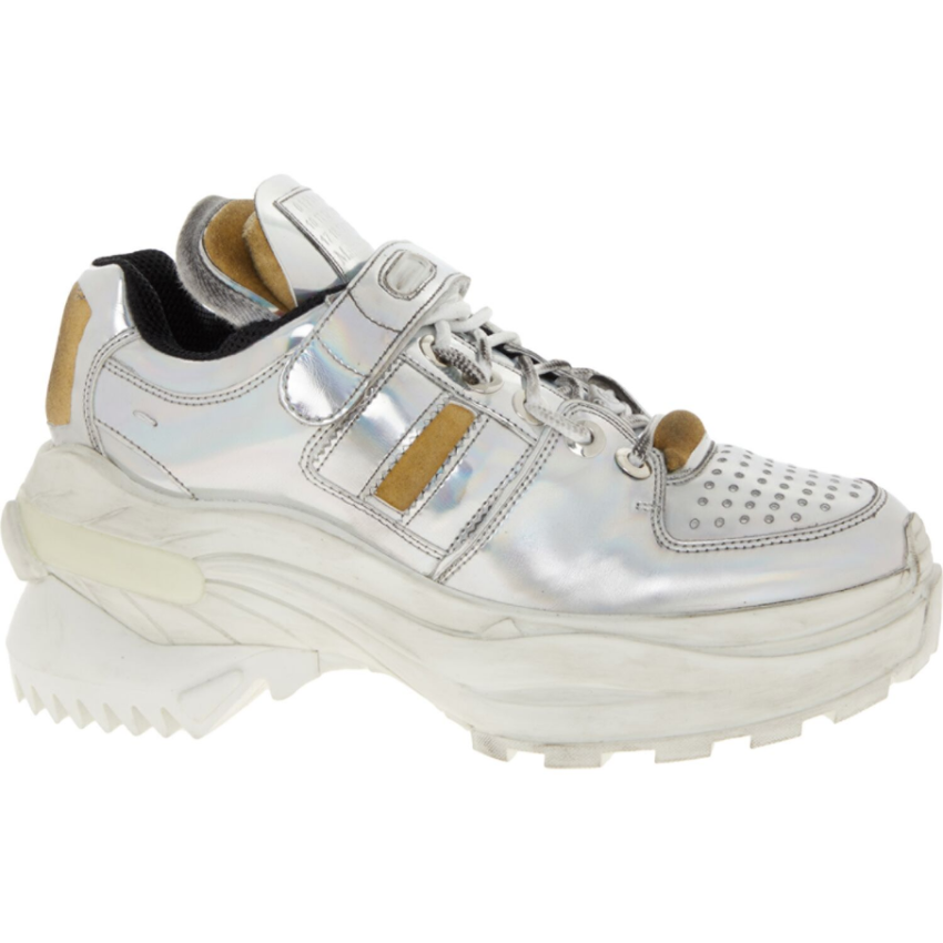 metallic chunky trainers