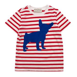 Etre Cecile Etre Petite French Bulldog Striped T-Shirt