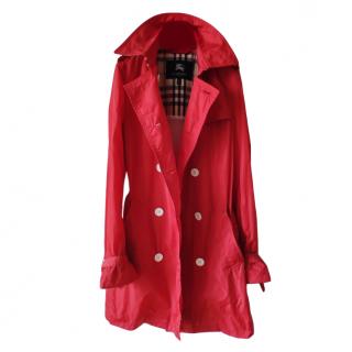 Burberry red double-breasted trench coat 