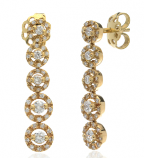 Bucherer Yellow Gold Diamond Droplet Earrings