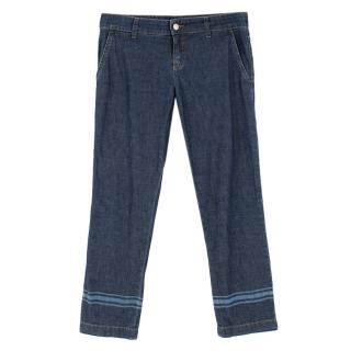 Gucci Indigo Cuff Stripe Jeans
