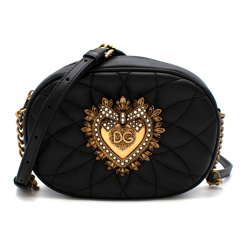 Dolce & Gabbana Devotion Black Leather Cross-body Bag