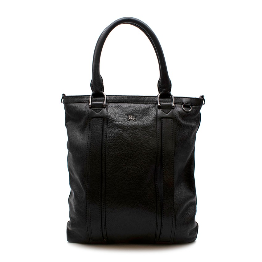 mens black leather tote