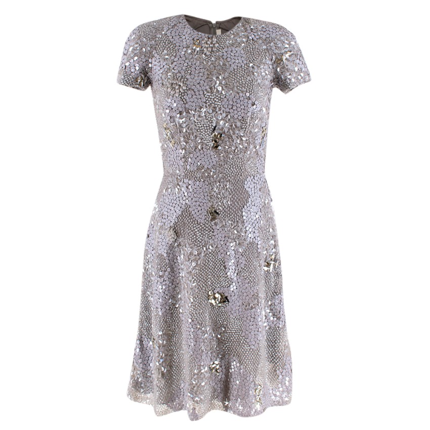 silver sequin skater dress