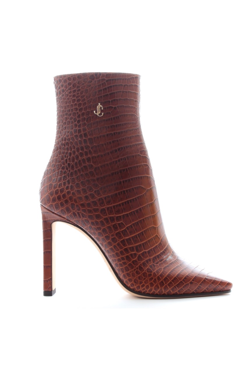 faux croc leather booties