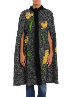 Dolce & Gabbana silk tulip appliqu�d wool cape 