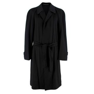 Corneliani Black Cashmere Trench Coat 