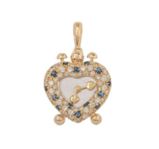 Bespoke Diamond & Sapphire Heart Clock Pendant