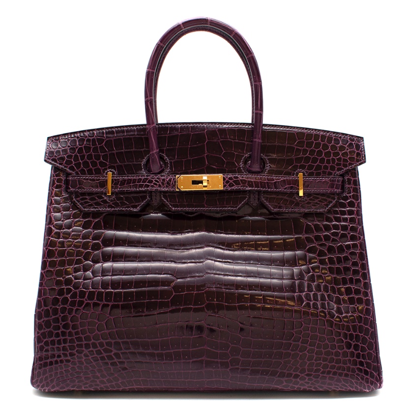 Hermes Cassis Porosus Croc Birkin 35 Ghw R Square 2014 | HEWI