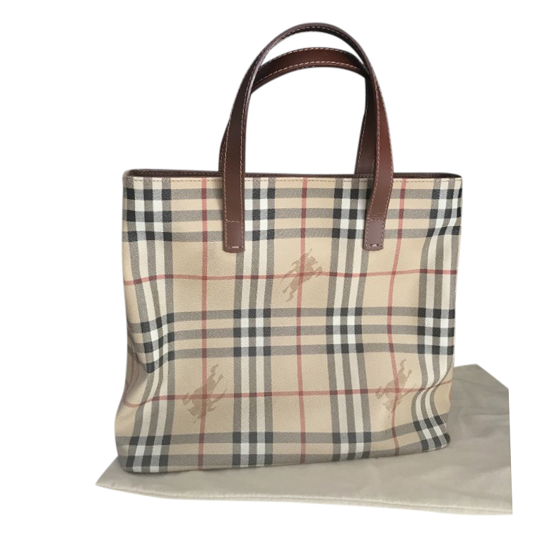 burberry check tote bag