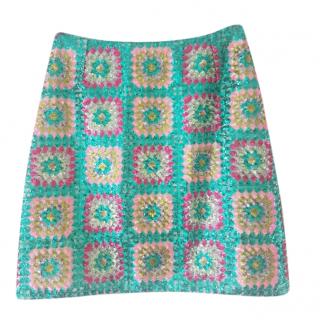 Manoush Multicoloured Sequin Embellished Mini Skirt
