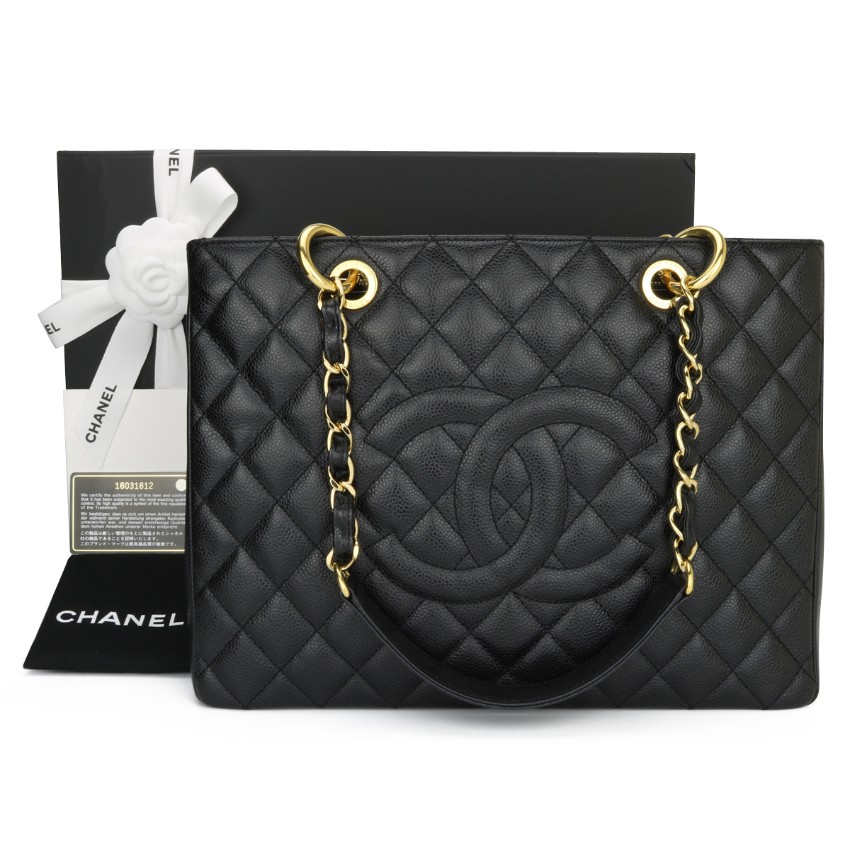 chanel black shopping bag