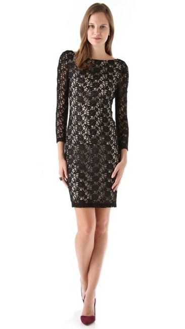 alice and olivia black lace dress