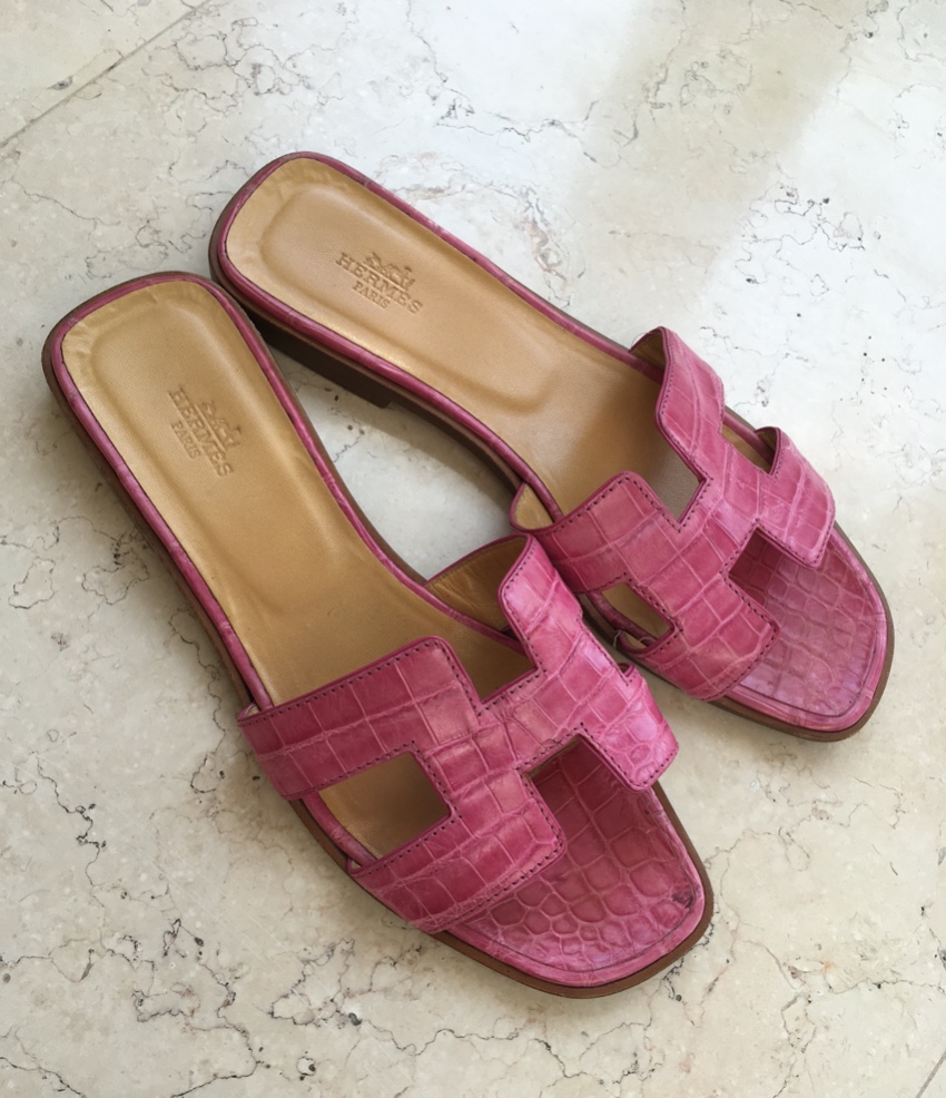hermes crocodile sandals