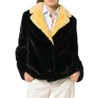 Stand Faux Fur Contrast Collar Mariska Jacket