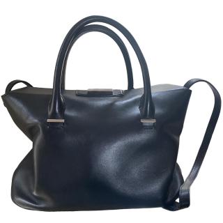 The Row black leather shoulder bag 