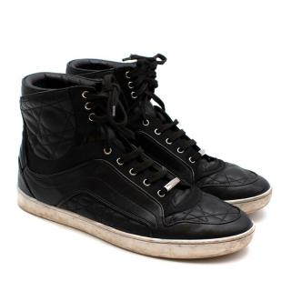 Dior Homme Black Leather and Suede High-Top Sneakers