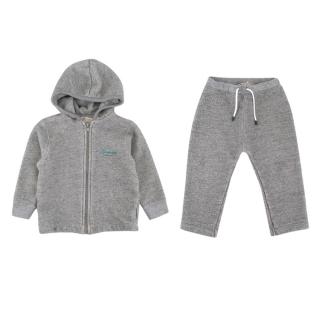 Bonpoint Grey Knit Embroidered Tracksuit