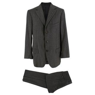 Ermenegildo Zegna Wool Grey Striped Single Breasted Suit 
