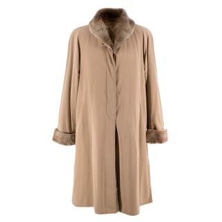 Jobis Beige Fur Inner-Lined Longline Coat