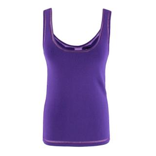 Tom Ford Purple Tank Top with Sheer Detail 