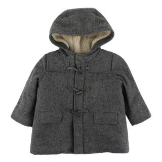 Bonpoint Hooded Grey Wool Coat 