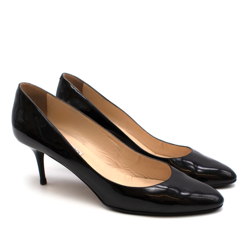 jimmy choo black patent leather shoes
