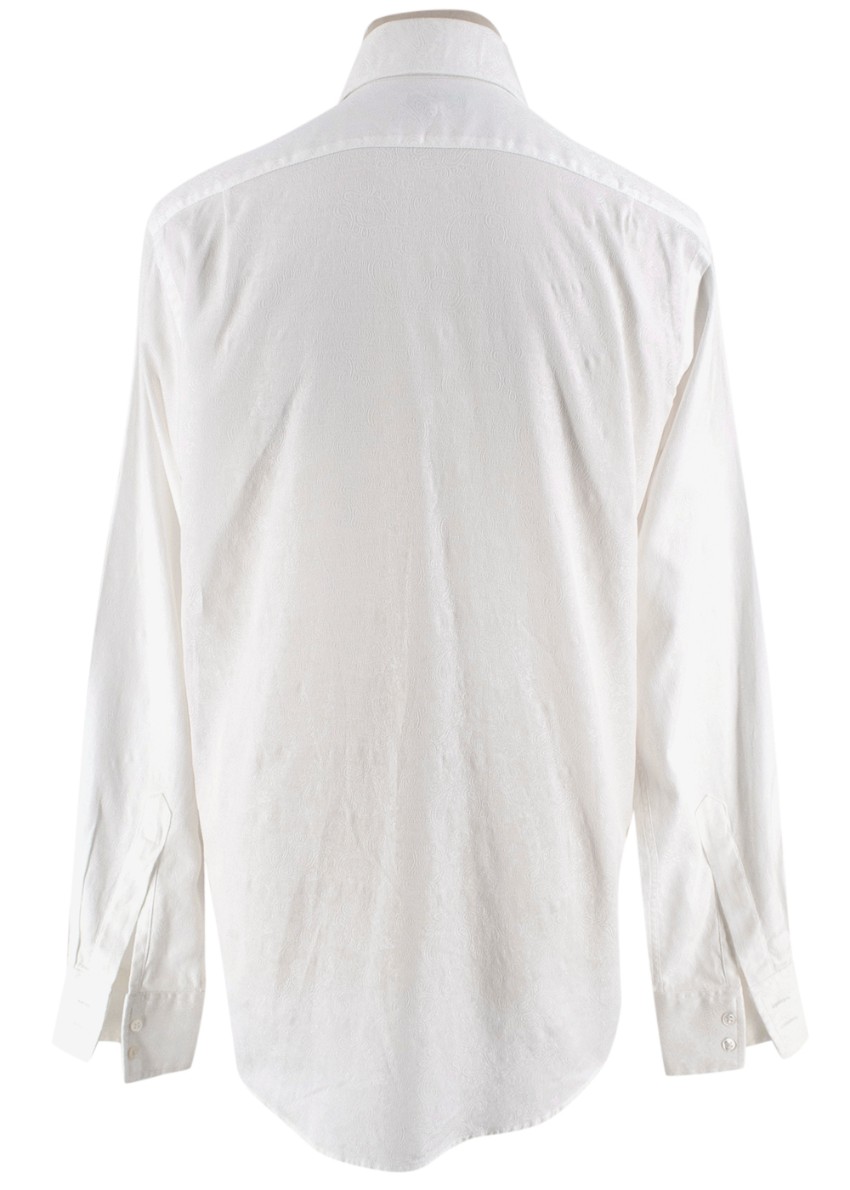 Richard James White Cotton Paisley Shirt | HEWI