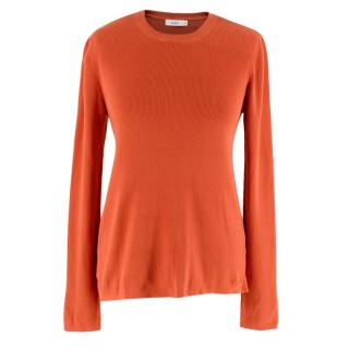 A.L.C. Orange Ribbed Knit Long Sleeve Top