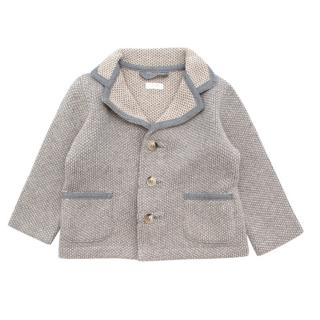 Il Gufo Grey & Cream Wool Knit Jacket 