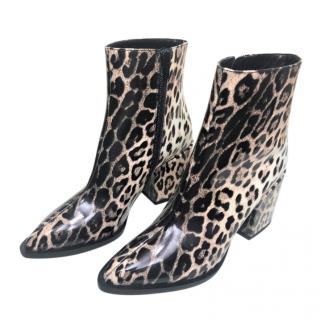 McQ by Alexander McQueen Shadow Ankle Boots Leopard Print