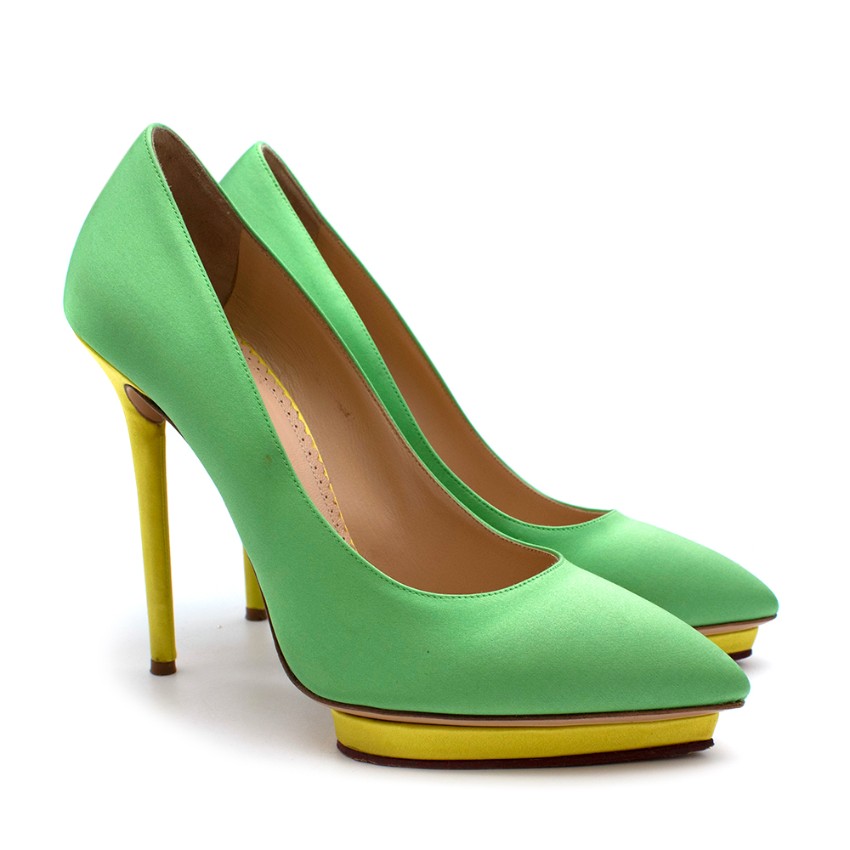 green neon heels