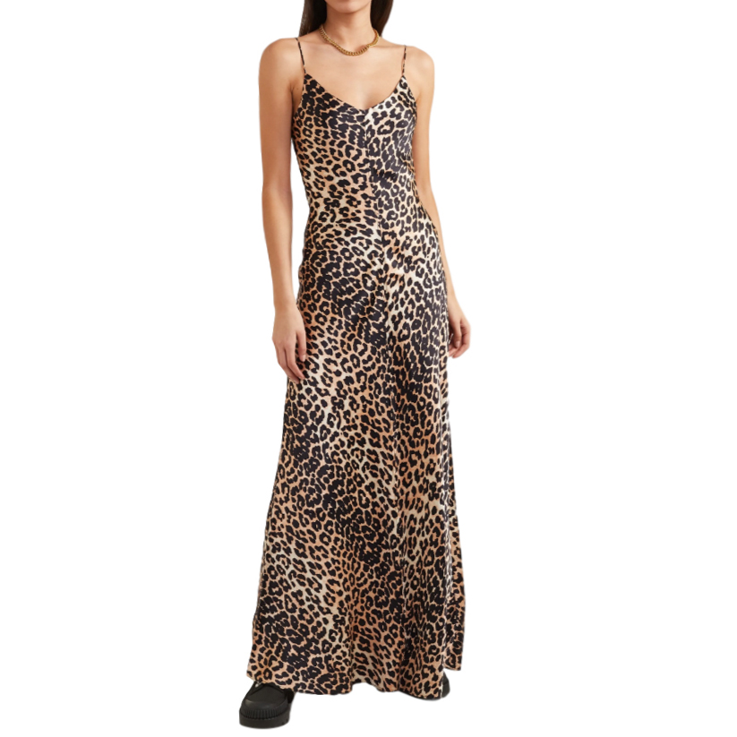 leopard print maxi slip dress