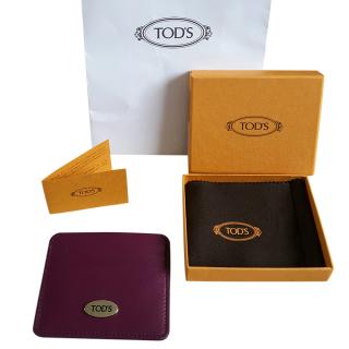 Tod's Plum Calf leather Cardholder