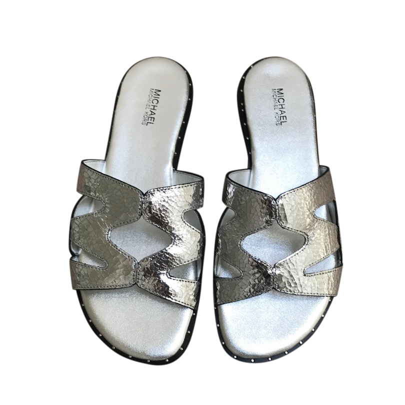 michael kors metallic slides