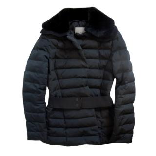 Moncler Black Down Belted Puffer Coat