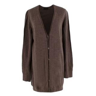 The Row Brown Wool & Cashmere blend Oversized Knit Cardigan