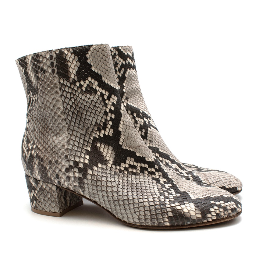 snakeskin low boots