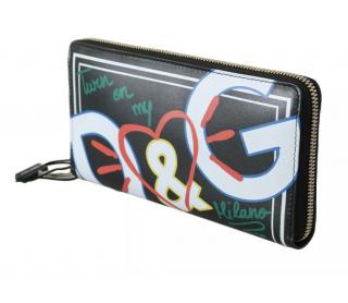 Dolce & Gabbana Graffiti Print Zip-Around Continental Wallet