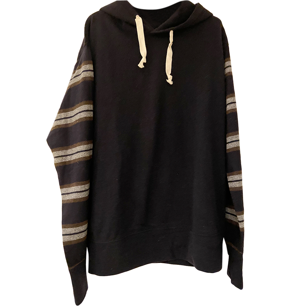 hoodie with striped sleeves