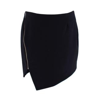 Nicholas Black Bonded Asymmetric Zipped Mini Skirt
