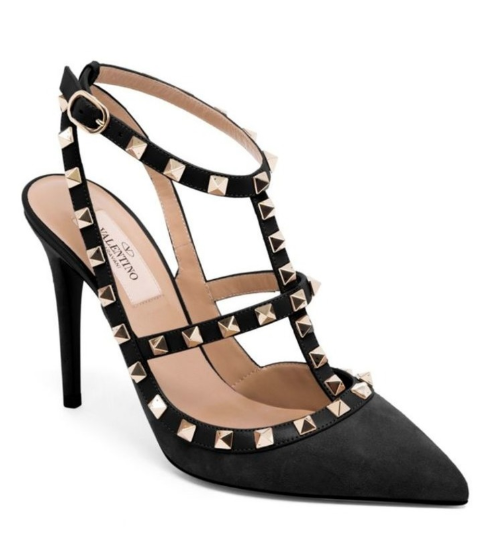 valentino suede rockstud pumps